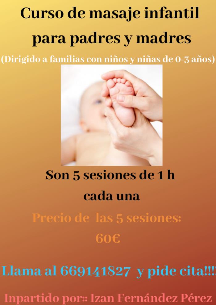 curso de masaje infantil, para padres y madres